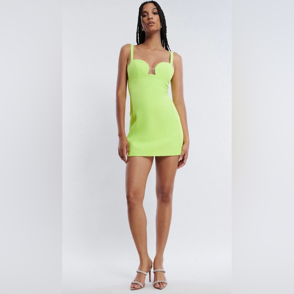 NWT BCBG LIME GREEN MINI DRESS. STUNNER!
